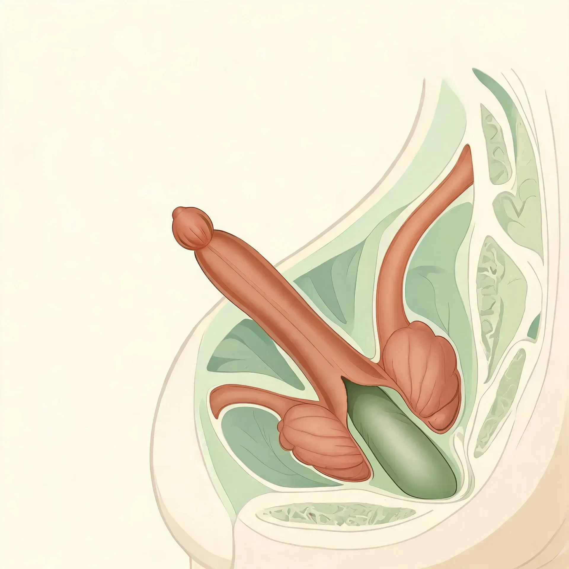 An anatomical illustration of the clitoris showing its large internal structure hidden beneath the surface, revealing that most of the organ is internal.